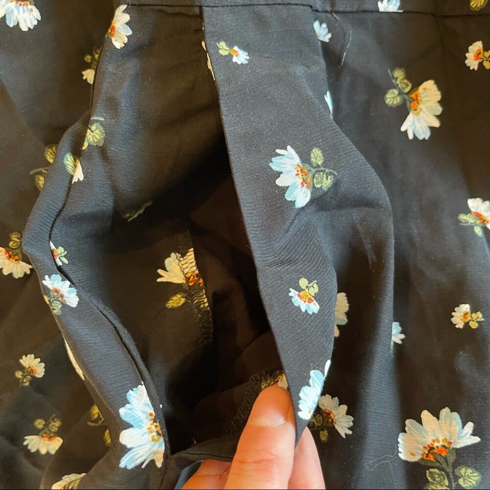 LOFT ANN TAYLOR Jumpsuit Size 0 NWT Romper Floral Tie Back Black Summer Wedding - Picture 12 of 14